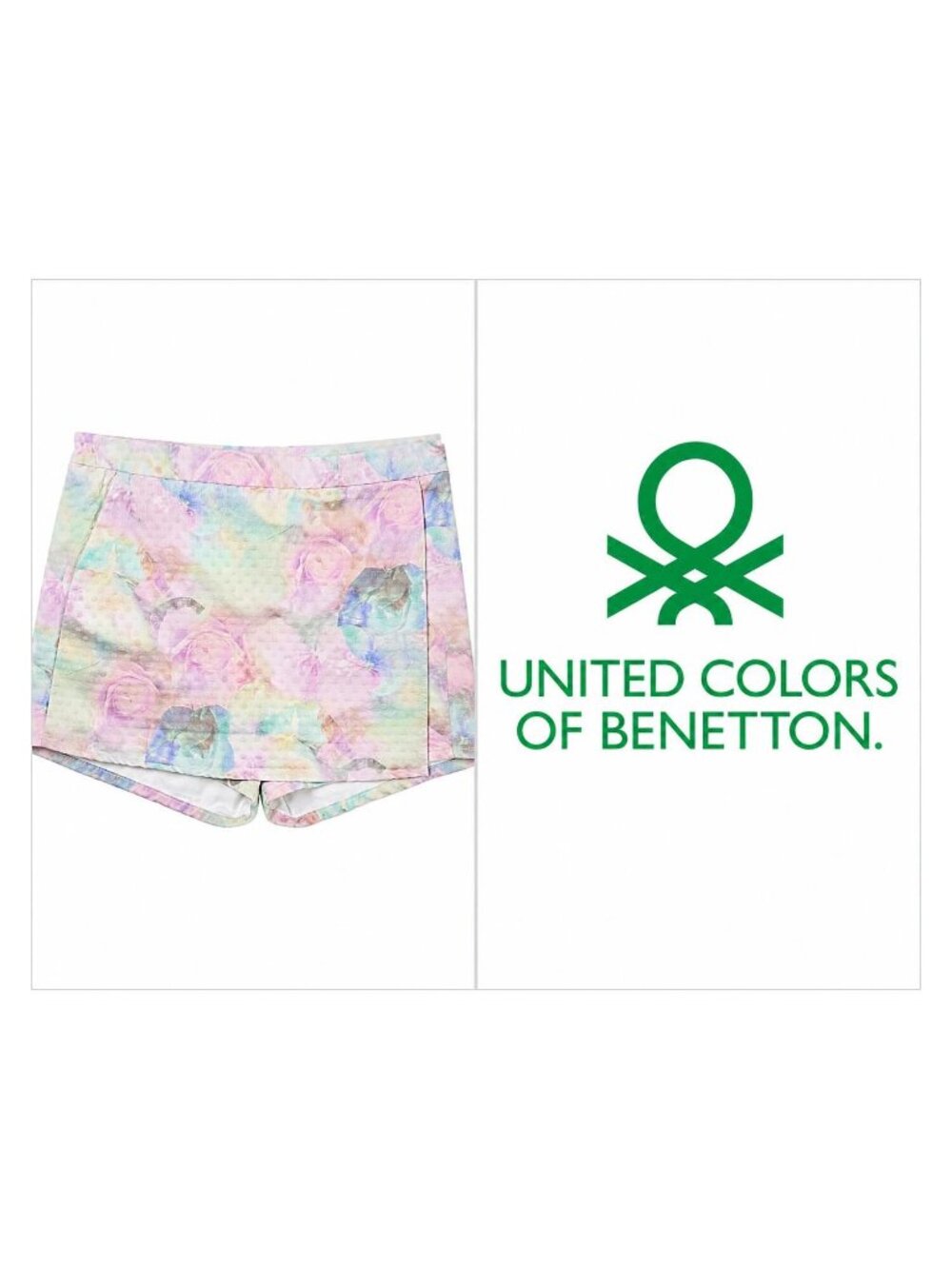United Colors of Benetton Pastel Floral Skort - Small